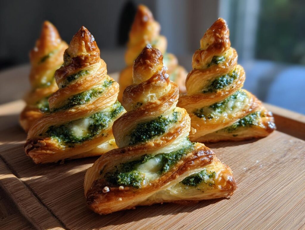 Puff Pastry Pesto Holiday Trees
