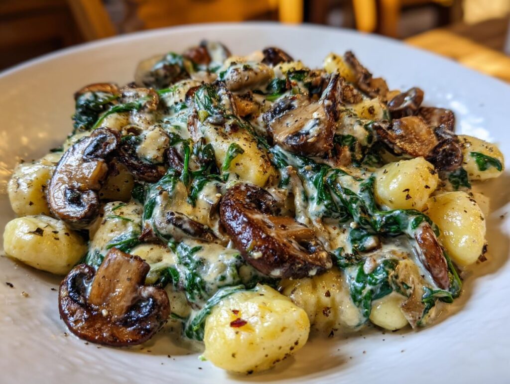 Creamy Spinach and Mushroom Gnocchi (One-Pan, 20 Minutes)