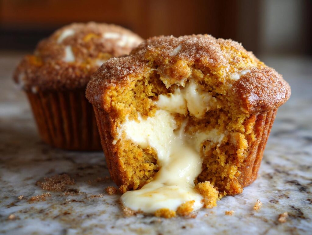 Pumpkin Muffins with Maple Cream Cheese Filling