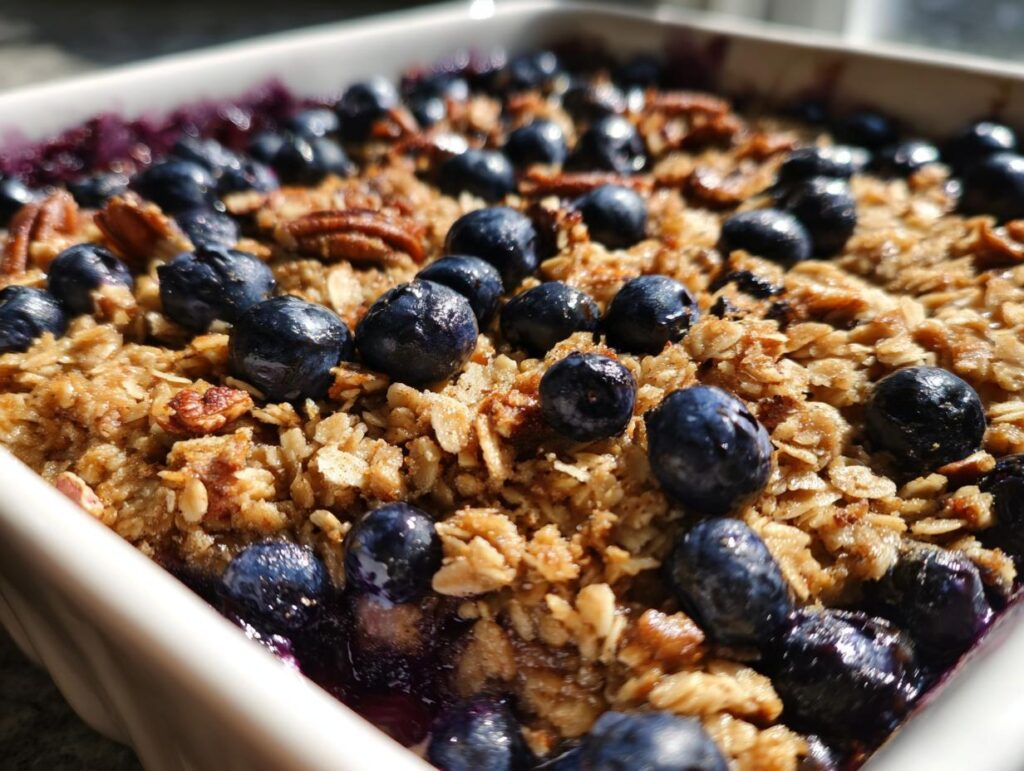 Simple Oat & Pecan Blueberry Crisp