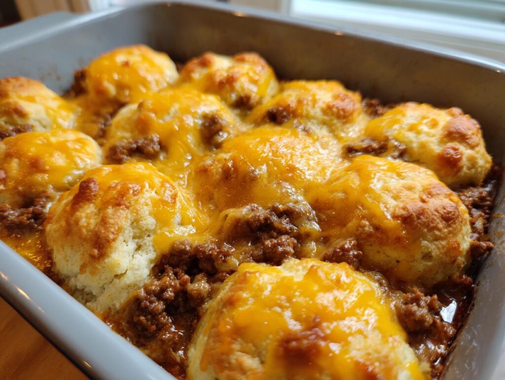 Sloppy Joe Biscuit Casserole